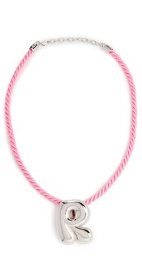 Alison Lou Cloud Letter Necklace On Pink Cord R One Size