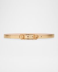Safety Pin Metallic Leather Belt