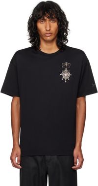 Givenchy Black Embroidered Chandelier & Pearls T-shirt