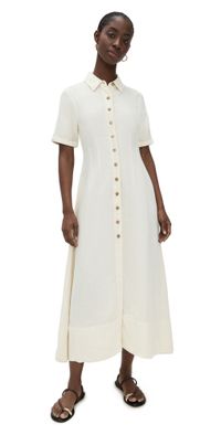 DL1961 Montauk Linen Midi Dress Flax (Linen) L