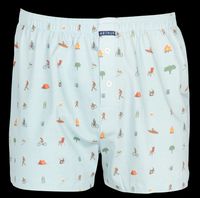 Arthur - Caleçon imprimé en coton mélangé - Taille 2XL - Bleu