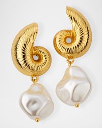 Seashell Pearly Drop Earrings