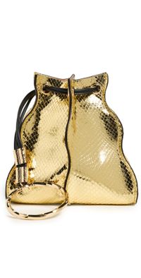 Ulla Johnson Adria Pleated Wave Pochette Gilt One Size