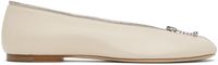 Burberry Ballerines Sadler blanc cassé en cuir à glissière décorative