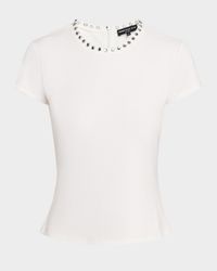 Tate Embellished Short-Sleeve Top