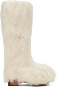 Acne Studios Off-White Furry Clog Boots