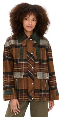 BLANKNYC Situationship Jacket Mixed Plaid XS