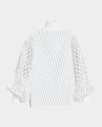 Macrame Knit High-Neck Sweater
