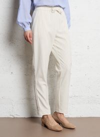 Sud Express - Pantalon droit imprimé - Taille L - Blanc