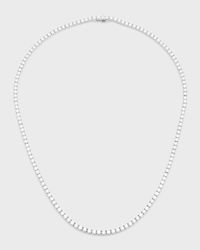 18K White Gold Round Diamond Tennis Necklace, 17"L, 10.95tcw