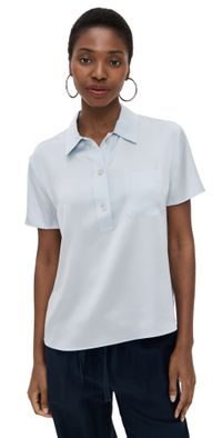 Vince Silk Polo Sky Mist S