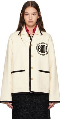 Bode Off-White Beaded Player Jacket