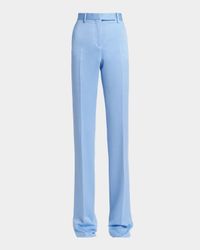 Cotton Velvet Straight-Leg Pants