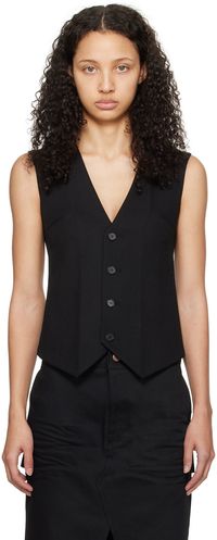 We11done Black Single-Breasted Vest