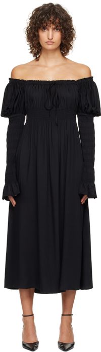 Sleeper Robe longue Paloma noire à effet bouillonné