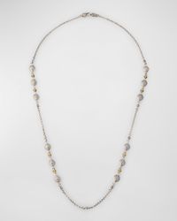 Silver and Gold Chain Necklace, 28"L