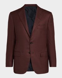 Men's Soft Cashmere Micro-Check Sport Coat