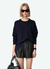 Zadig&voltaire - Pull droit en cachemire mélangé - Taille L - Bleu