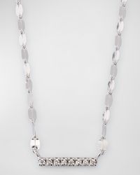 14K Gold Flawless Mini Diamond Bar Pendant Necklace