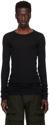 Rick Owens Black Porterville Rib Long Sleeve T-Shirt
