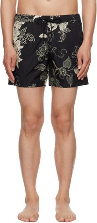 Moncler Black Floral Print Swim Shorts