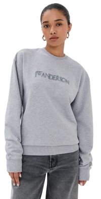 JW Anderson Logo Embroidery Sweatshirt Grey Melange XS
