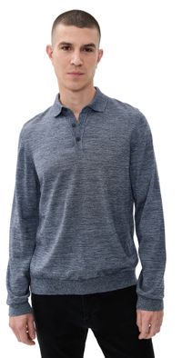 BOSS Lancione Knit Collared Shirt Open Grey S