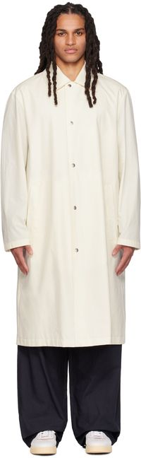 Jil Sander White Printed Coat