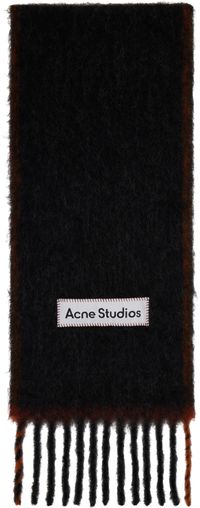Acne Studios Black Narrow Wool Mohair Scarf