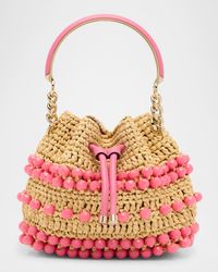Bon Bon Beaded Raffia Bucket Bag