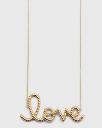 14K Big Love Script Rope Necklace