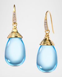 18K Drop Earrings with Diamonds