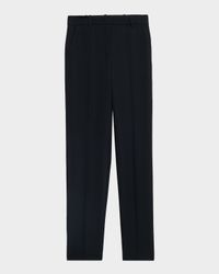 Tailored Wool Twill Straight-Leg Trousers