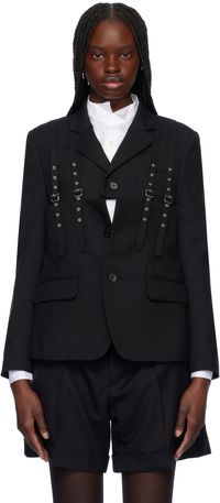 Noir Kei Ninomiya Black Wool Oxford Blazer