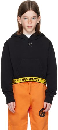 Off-White Enfant | Pull à capuche noir à logo imprimé