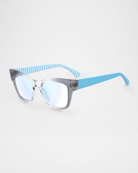 myno cat eye blue block reading glasses
