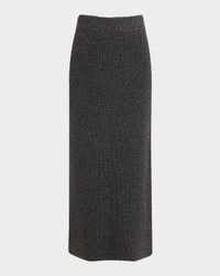 Ribbed Midi Pencil Skirt