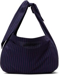 SC103 Purple & Navy Cocoon Sac Tote