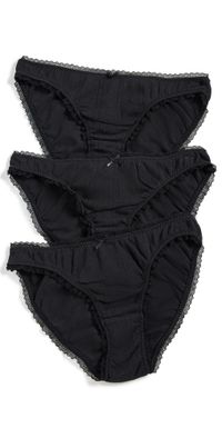 COUCOU The Low Rise: 3 Pack Black XS
