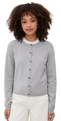 perfectwhitetee Moira Cotton Cashmere Cardigan Heather Grey S