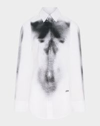Body Dust Print Button-Down Shirt