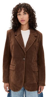 Free People Paper Cut Vegan Blazer Brown Bear XS