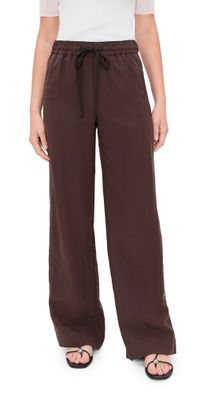 Vince Mid Rise Side Snap Pull On Pants Dk Coffee M