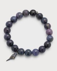 Smooth Dumortie Bracelet with Tiny Hummingbird Charm