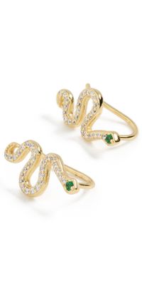 SHASHI Serpent Climber Earrings Gold One Size