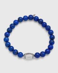 Men's Lapis Lazuli Bead Bracelet with Football Bead