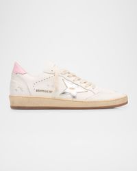 Ball Star Mixed Leather Low-Top Sneakers
