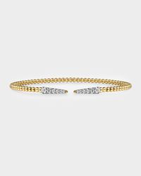 14K Yellow Gold Bujukan Diamond Spikes Split Bangle