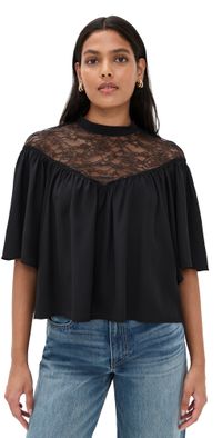 Nili Lotan Lucie Lace Blouse Black XS