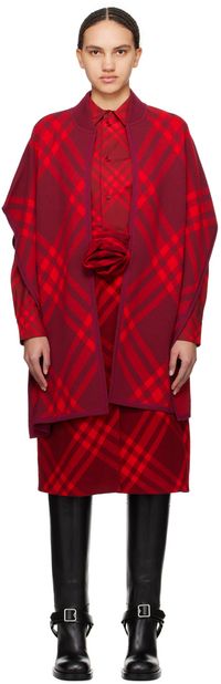 Burberry Manteau rouge à carreaux